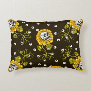 Coussins Décoratifs crânes de tournesol sans couture motif