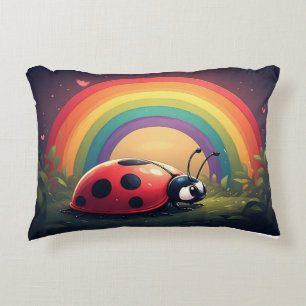 Coussins Décoratifs Création de dessin animé de coccinelle arc-en-ciel