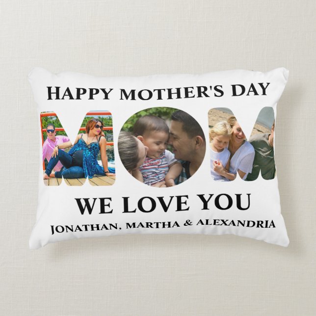 Coussins Décoratifs Créez votre propre collage photo 3 Happy Mothers d (Devant)