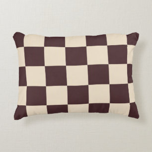 Coussins Décoratifs Crème Douce et Marron Foncé