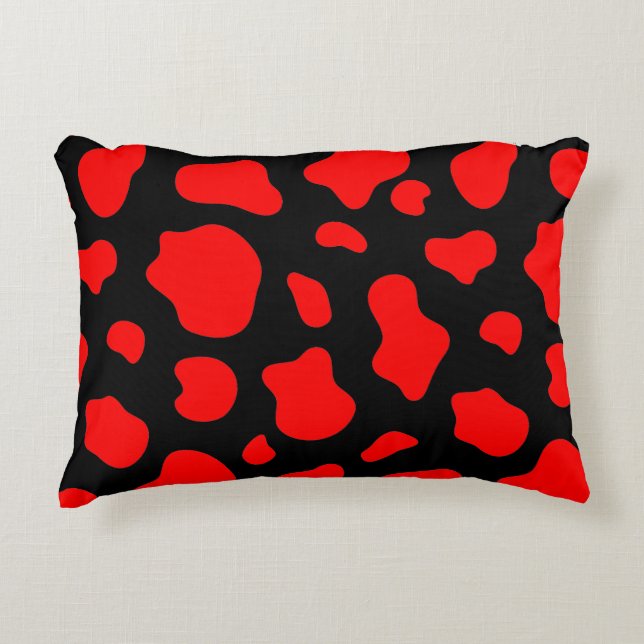 Coussins Décoratifs Crimson & Charcoal Spotted Decorative Pillow  (Devant)