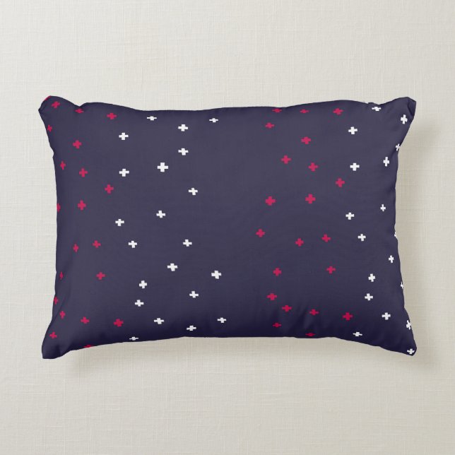 Coussins Décoratifs Croix suisse rouge blanc & bleu patriotique avec s (Devant)