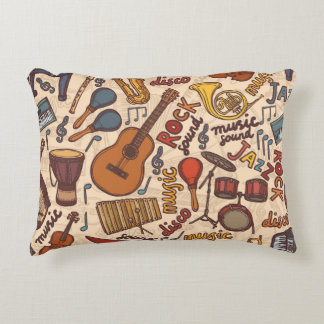 Coussins Décoratifs Croquis Musical : Colorful Vintage sans couture.
