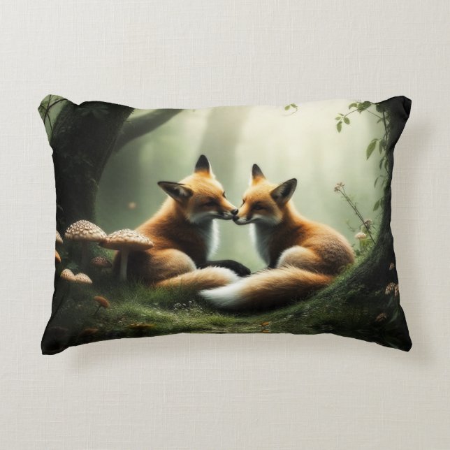 Coussins Décoratifs Cuddle Fox dans la forêt de Misty (Devant)