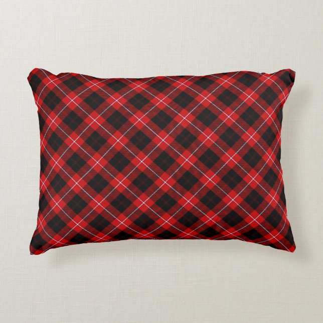 Coussins Décoratifs Cunningham Tartan rouge noir (Devant)