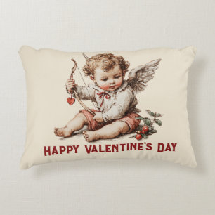 Coussins Décoratifs Cupidon Vintage avec Arc en Forme de Cœur