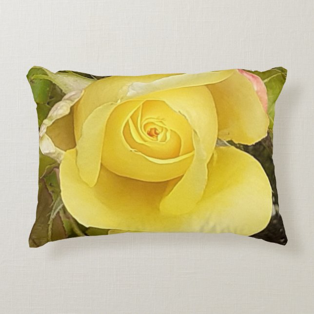 Coussins Décoratifs Cushion d'accentuation de Rosebud jaune (Devant)