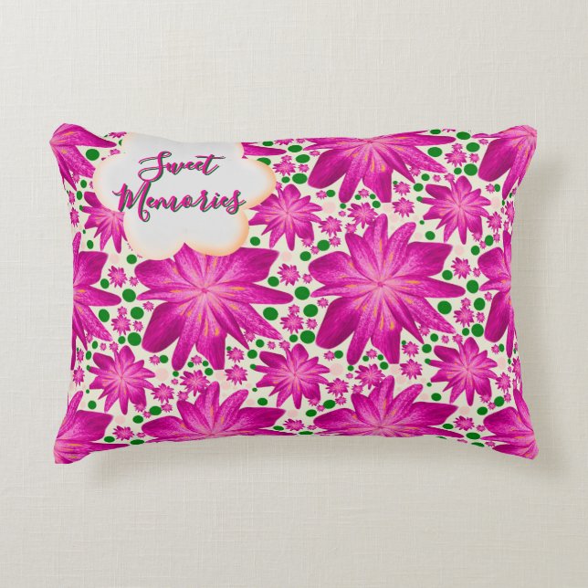 Coussins Décoratifs Custom Hot Pink Floral Seamless Pattern  (Devant)