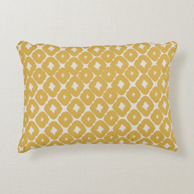 Coussins Décoratifs Customizable Boho Mustard Diamonds Cushion (Devant)