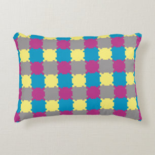 Coussins Décoratifs Cute bleu jaune violet gris puzzle Comme Motif