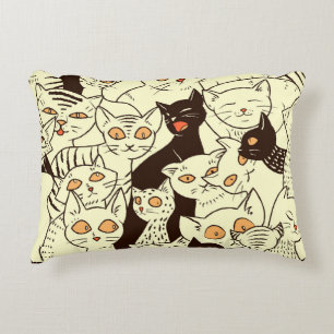 Coussins Décoratifs Cute Cats Vintage Motif papier peint