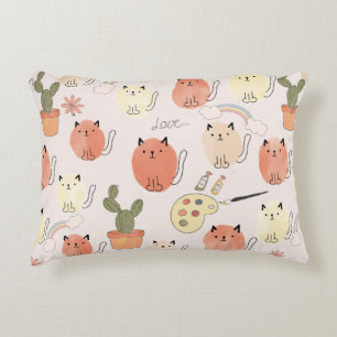 Coussins Décoratifs Cute chats sans couture motif