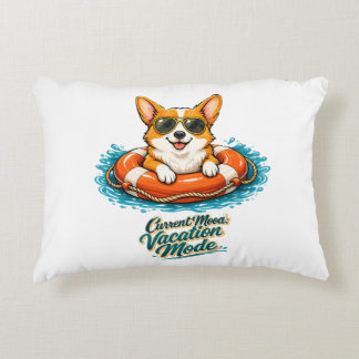Coussins Décoratifs Cute Corgi "Vacation Mode" Summer Design
