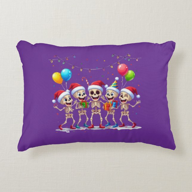 Coussins Décoratifs Cute Funny Skeletons Christmas & New Year Celebrat (Devant)