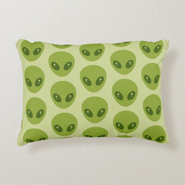Coussins Décoratifs Cute Green Alien Heads Pattern (Devant)