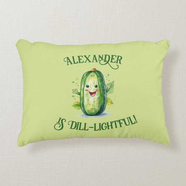Coussins Décoratifs Cute Green Cartoon Pickle (Devant)