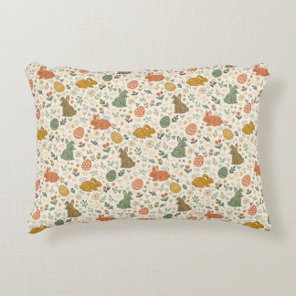 Coussins Décoratifs Cute Hand Drawn Spring Bunnies Accent Pillow