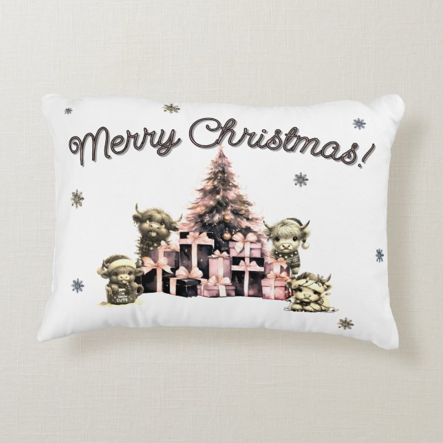 Coussins Décoratifs Cute Highland Cow Pink (Dos)