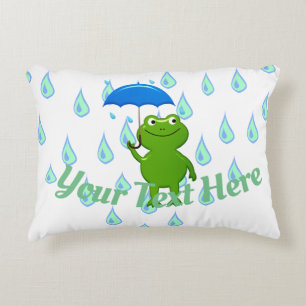 Coussins Décoratifs Cute Kawaii Grenouille et pluie