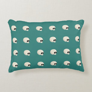 Coussins Décoratifs Cute Kawaii Halloween Pois crâne mi-vert