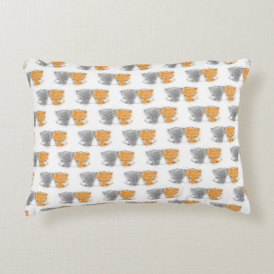 Coussins Décoratifs Cute Little Kittens Motif de chats orange et gris
