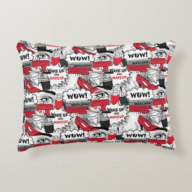 Coussins Décoratifs Cute Maquillage Girl - kawaii Beauté et Glam Mode (Devant)