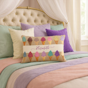 Coussins Décoratifs Cute Pastel Aquarelle Crème glacée Baby Girl Nurse