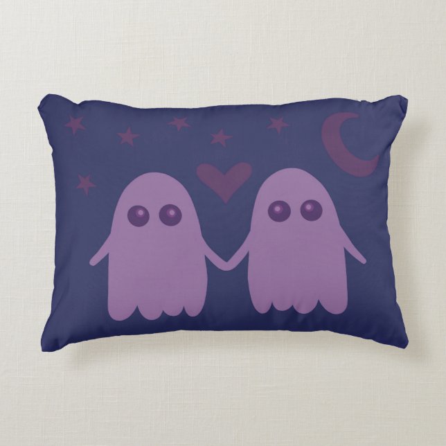 Coussins Décoratifs Cute Purple Ghost Throw Pillow (Devant)