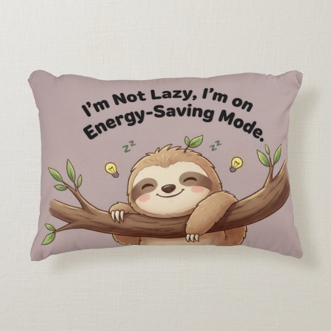 Coussins Décoratifs Cute Sloth "Energy-Saving Mode" (Devant)