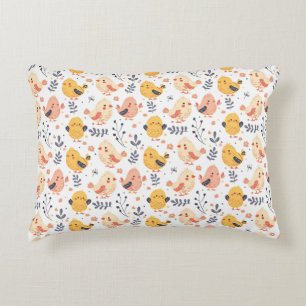 Coussins Décoratifs Cute Spring Chicks et modèle floral