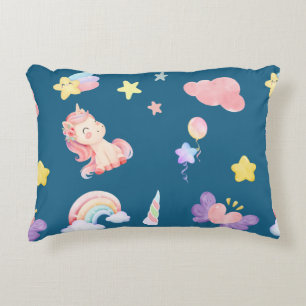 Coussins Décoratifs Cute Unicorn Rainbow motif de ballon coeur étoile
