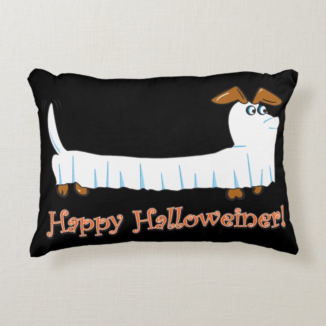 Coussins Décoratifs Dachshund joyeux d'Halloween (Devant)