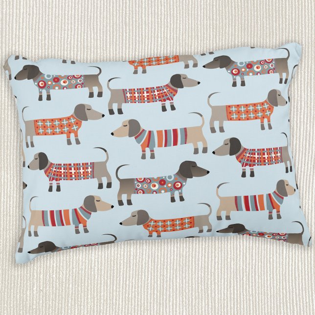 Coussins Décoratifs Dachshund Saucisse Chien bleu (Créateur téléchargé)
