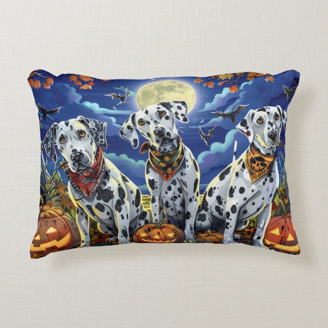 Coussins Décoratifs Dalmatien Halloween Épouvantable (Devant)