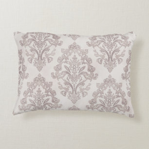 Coussins Décoratifs Damas taupe doux aquarelle floral classique