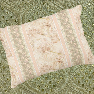 Coussins Décoratifs Damassé Floral Script Vintage Délavé 
