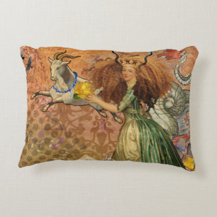 Coussins Décoratifs Dame de la Renaissance Capricorne Fantastique Vint