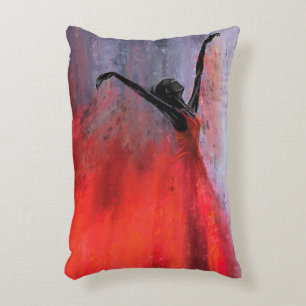 Coussins Décoratifs Dancing Lady in Red - Abstraite peinture originale