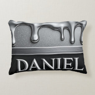 Coussins Décoratifs Daniel Nom avec Métal Liquide qui Dégouline