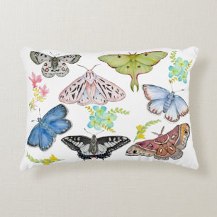 Coussins Décoratifs Danse papillon à l'aquarelle douce