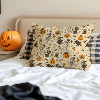 Coussins Décoratifs Danseurs squelettiques d'Halloween vintage dessin