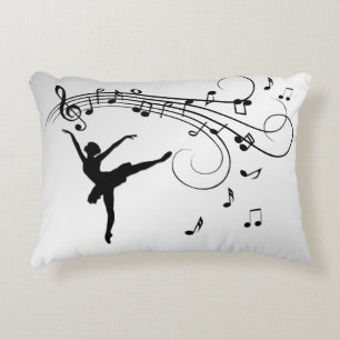 Coussins Décoratifs Danseuse de ballet dansant avec de la musique