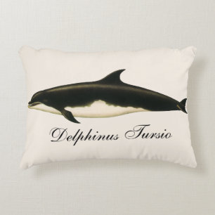Coussins Décoratifs Dauphins Delphinus Tursio, Animaux Marins Vintage