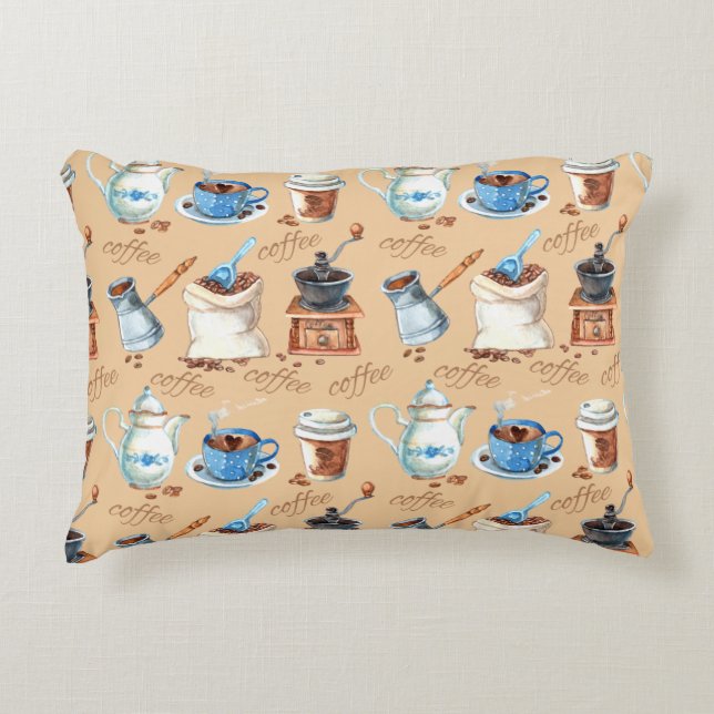 Coussins Décoratifs Débardeur de papier d'enveloppement de café aquare (Devant)