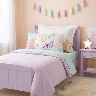 Coussins Décoratifs Décor de chambre licorne avec nom personnalisé