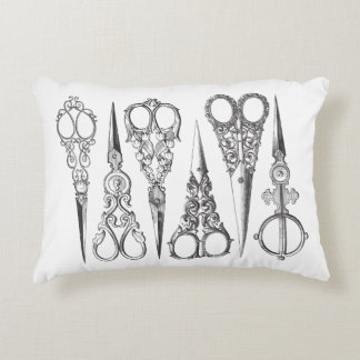 Coussins Décoratifs Décoratif blanc noir élégant de ciseaux vintages