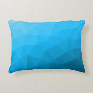 Coussins Décoratifs Dégradé de cyan bleu motif en maille géométrique T