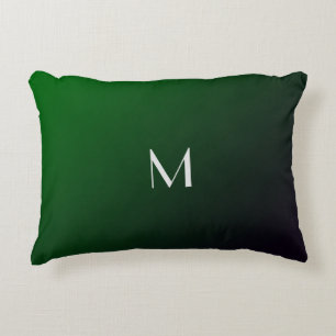 Coussins Décoratifs Dégradé vert émeraude - monogramme audacieux