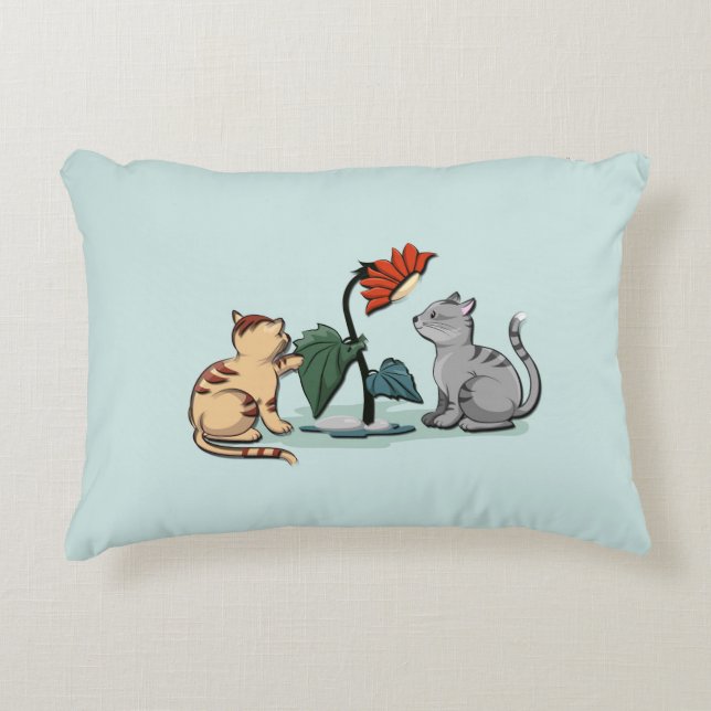 Coussins Décoratifs Délice d'été des chatons vert mousse de mer (Devant)