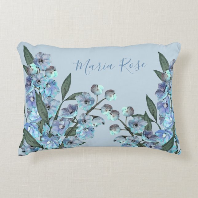 Coussins Décoratifs Delphinium bleu (Devant)